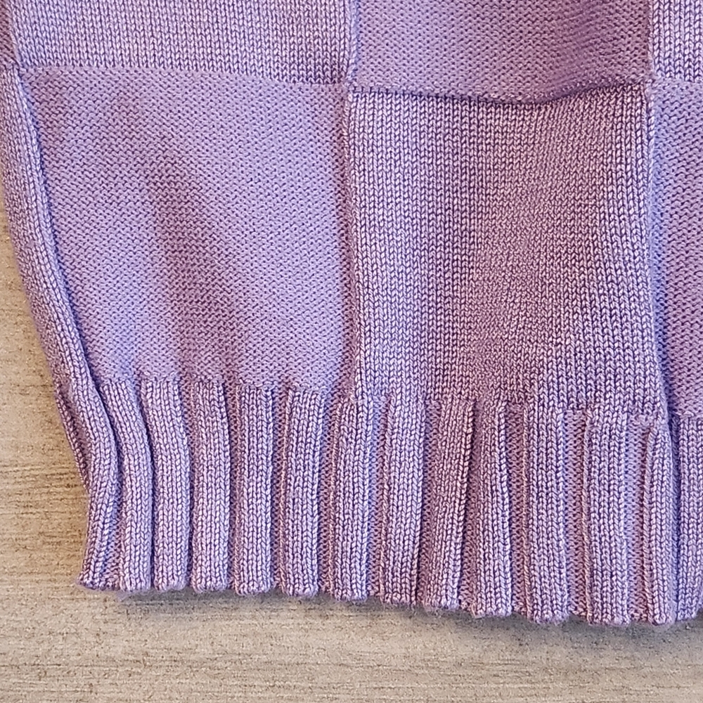 PrettyLittleThing PLT Sweater S Lilac Purple Square Checks Knit Oversized New$62 - Picture 5 of 11